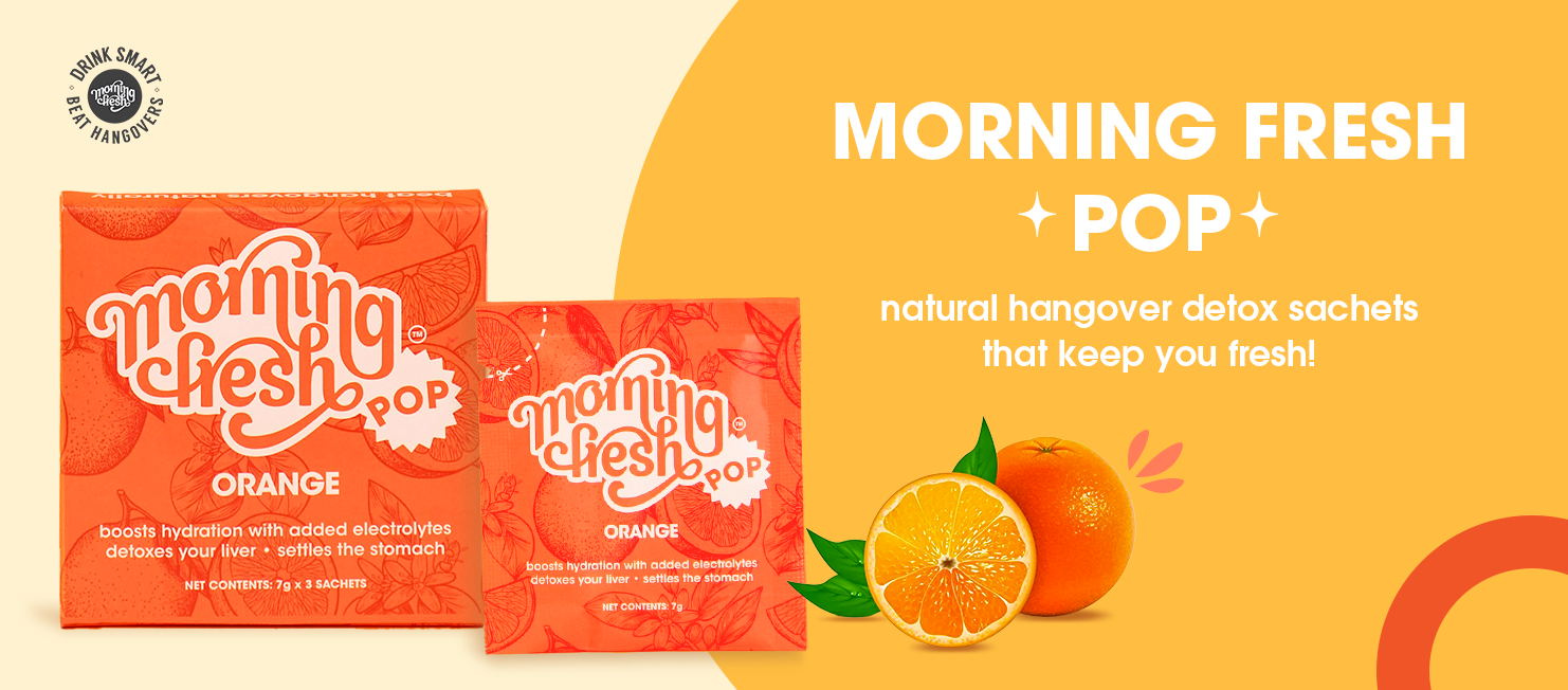 Morning Fresh Anti- Hangover Cure And Liver Protection Pop Sachet Orange Flavor, Size 3 Sachets In 1 Box | Boosts Hydration | Reduces Hangovers | Effervescent Mix With Vitamin-c, Mulberry Leaf Extract & Proteins | No Caffeine & Sugar