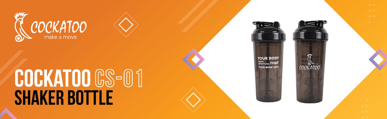 Cockatoo CS-01 Plastic Shaker Bottle (Black, 700 Milliliters),700 ml