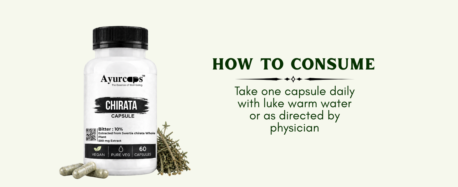 Chirata Capsules 500 mg | 10% Bitters | 60 Capsules