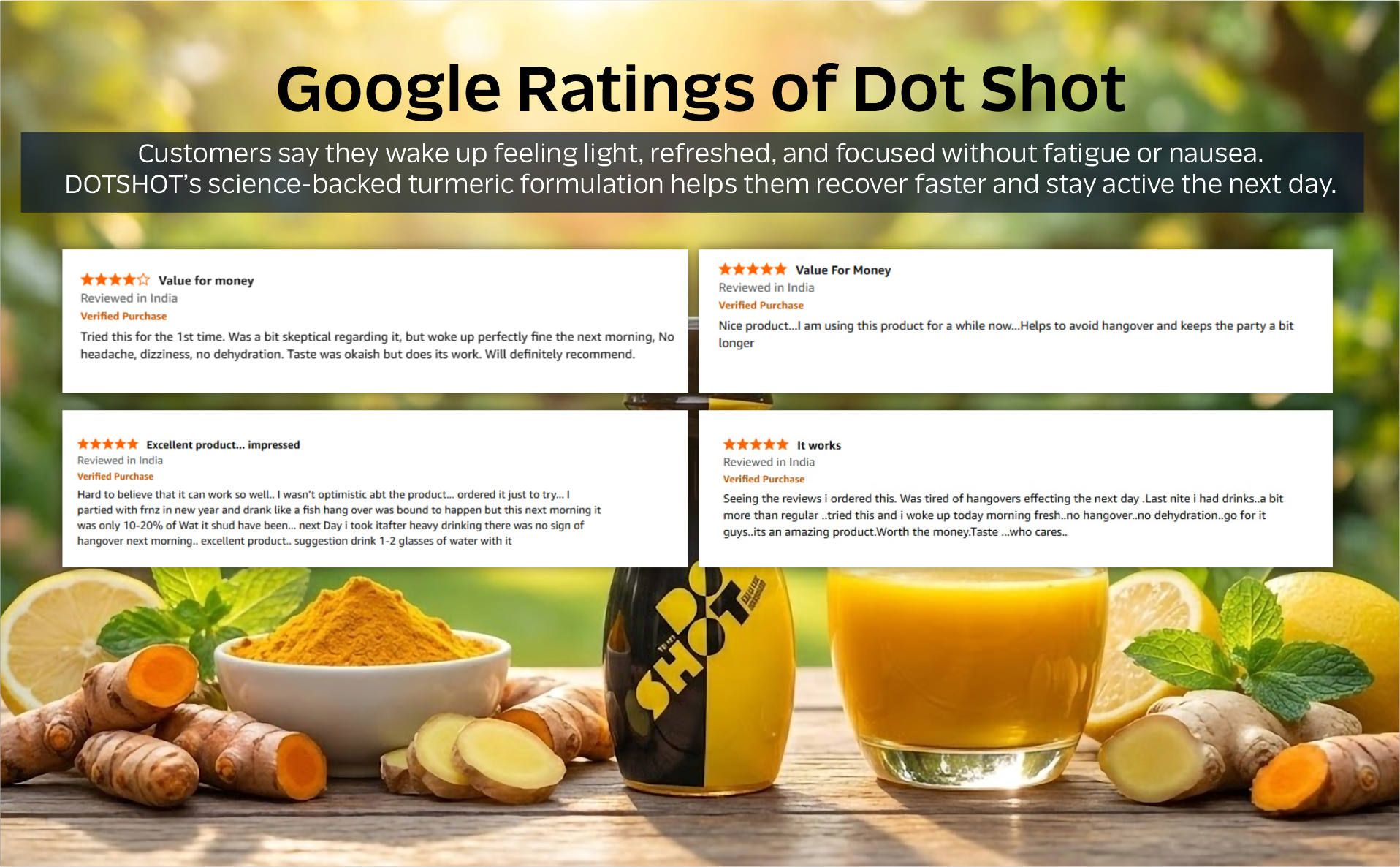 DOT SHOT Anti Hangover Shot for After Party Recovery | 100% Vegan Liver Detox Drink | Clinically Proven Shots with Turmeric, Vitamins & Electrolyte | No Side Effects | Pack of 2