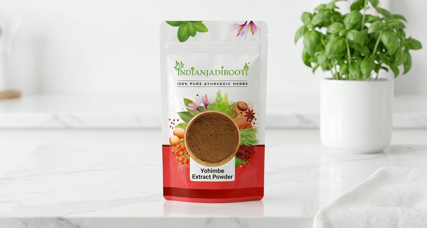 IndianJadiBooti Yohimbe Bark Extract (Pausinystalia) | Natural Pre-Workout & Thermogenic Fat Burner | Boosts Stamina, Focus & Metabolism | Lab Tested Pure Powder | 20g