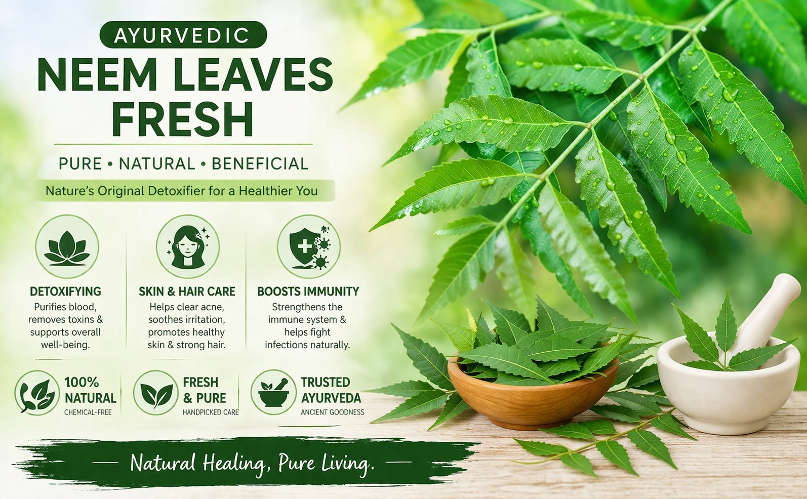 Neem Leaves (330 gram) patti shuddh 100% Organic Handpicked Ayurvedic Herbal Margosa for Health Skin And Hairs Care Boost Immunity