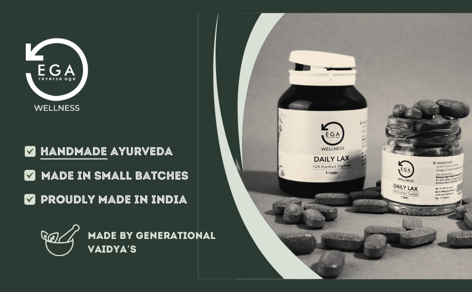 Daily Lax 10x Purified Triphala Tablets For Easy Bowel Movement, Bloating Supports Healthy Digestion Relieves Constipation Pack Of 60 Tablets