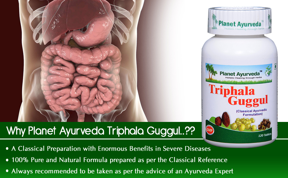 Planet Ayurveda Triphala Guggul Tablets - 120 Tablets (Pack of 2)