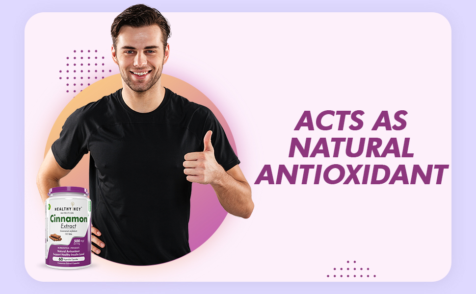 HealthyHey Nutrition Cinnamon Extract 10:1 Ratio - Support Healthy Glucose Levels -60 Veg. Capsules
