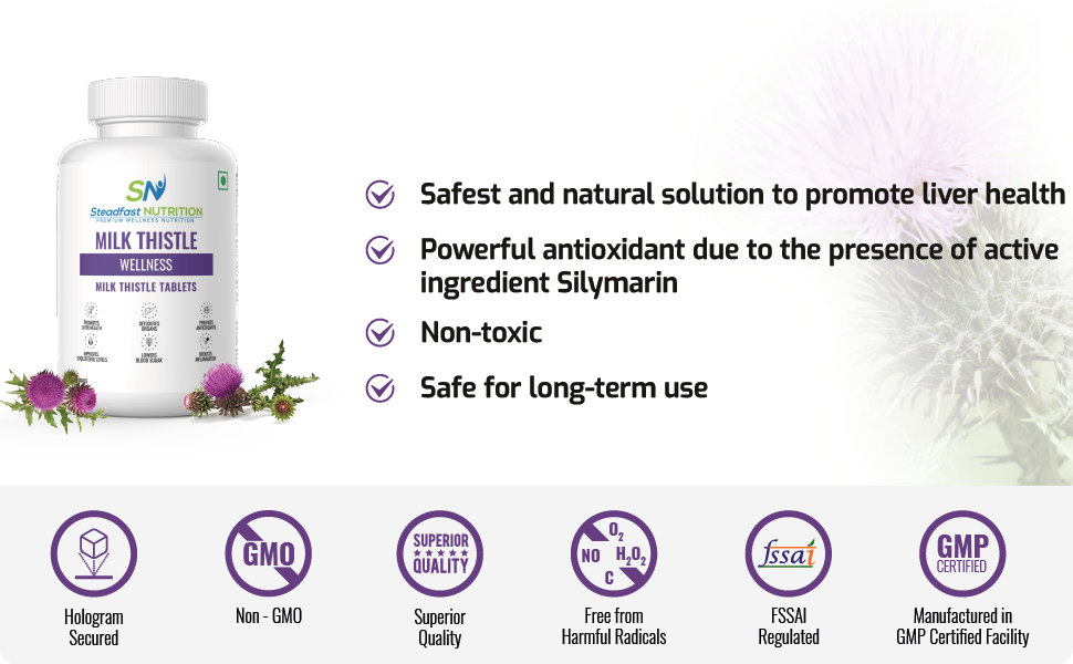 Steadfast Nutrition Milk Thistle Liver Detox Supplement Tablets For Men & Women (60 Tablets)