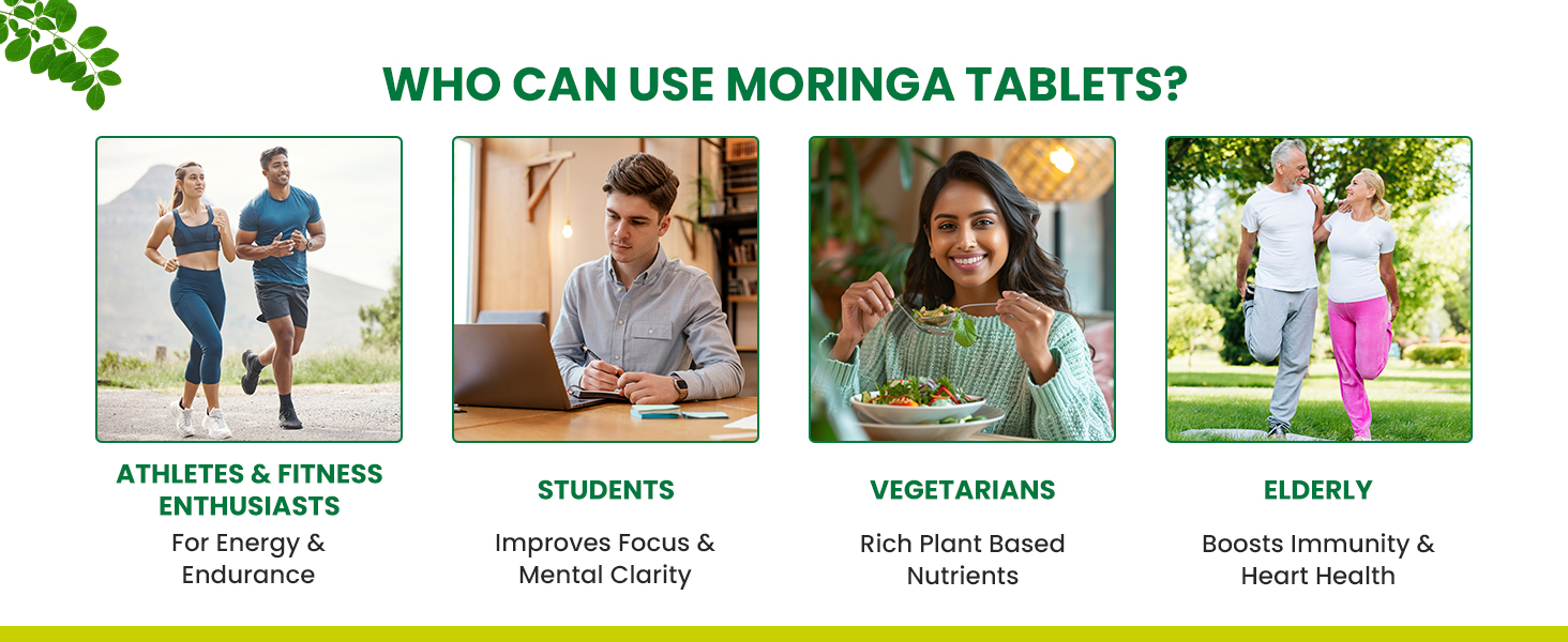 NATURYZ Organic Moringa Highest Strength 1200mg tablets | Supports Energy, Vitality, Detox, Metabolism & Immunity in Men & Women | Non-GMO, Vegan, Gluten-Free | USDA Organic Certified | Pesticides & Chemical Free – 60 Veg tablets