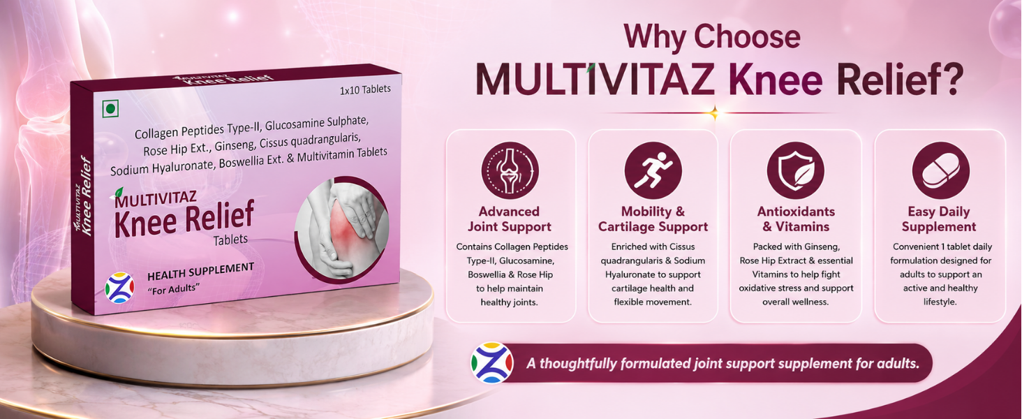 Advanced Joint Pain Support Supplement with Collagen Peptide Type-II, Glucosamine Sulphate, Boswellia Serrata & Rose Hip Extract | Mobility & Cartilage Support Supplement for Adults (30 Tablets)