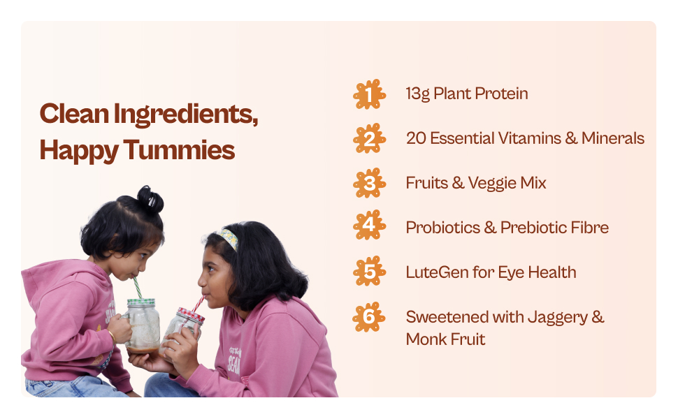 Origin Kids Nutrition Mix | Ages 13+ | 13g Plant Protein | Eye Health, Immunity & Bone Strength | Chocolate Fudge, 357g | No Refined Sugar | Plant-Based