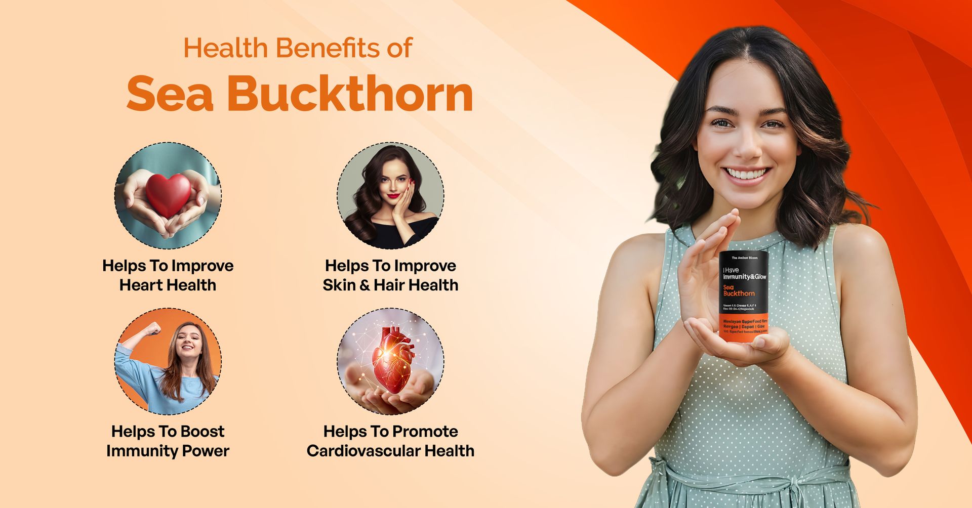 Himalayan Sea Buckthorn Capsules 500 mg | Omega 3 6 7 9 & Vitamin C | Skin Health, Immunity & Antioxidant Support | 10X Potency Herbal Supplement | 60 Vegan Capsules
