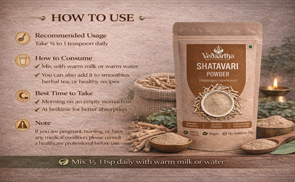 Pure Shatavari Powder for Women's Health & Vitality - Ayurvedic Supplement