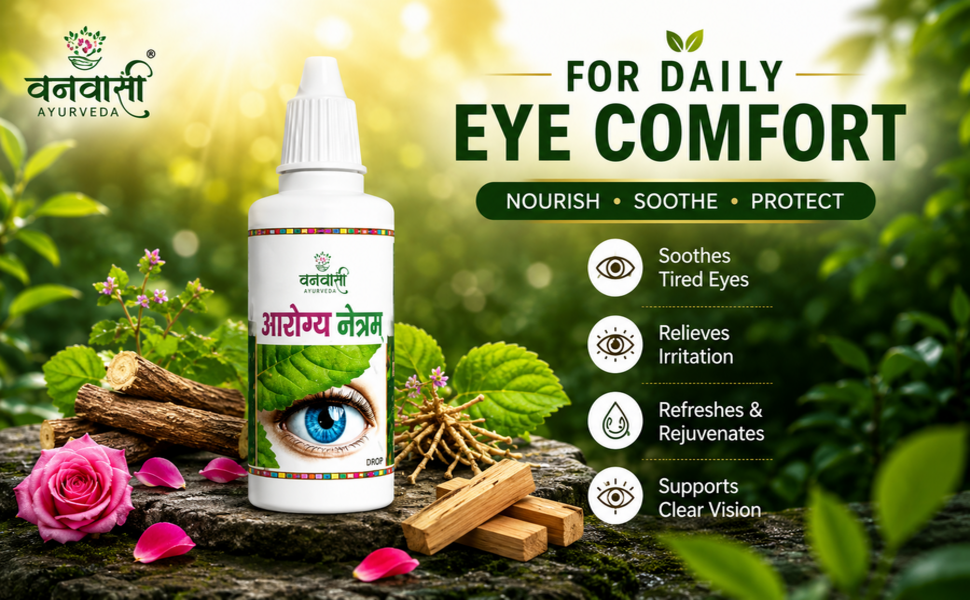 Arogya Netram Eye Drop 30ml | Herbal Eye wellness Eye Care with Turmeric, Mulethi, Punarnava & Rose | Natural Eye Comfort & Hydration