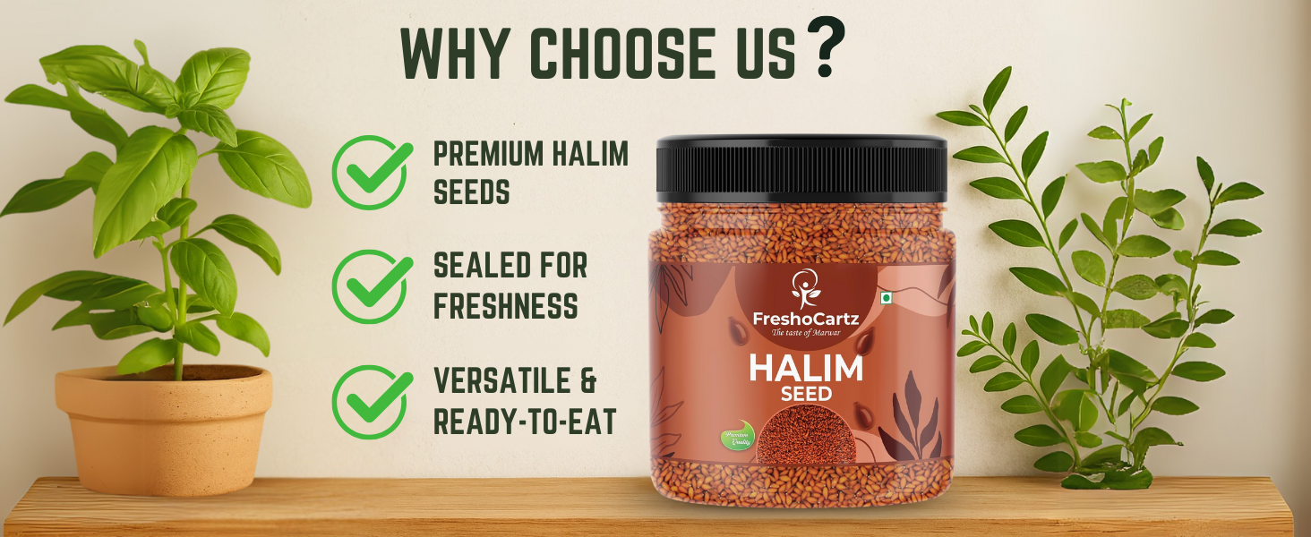 FreshoCartz Garden Cress Halim Seeds 1.6 KG (4 x 400 GM) | Asaliya Halim Seeds For Eating | Non GMO, Immunity Booster Aliv Seeds - Jar Pack