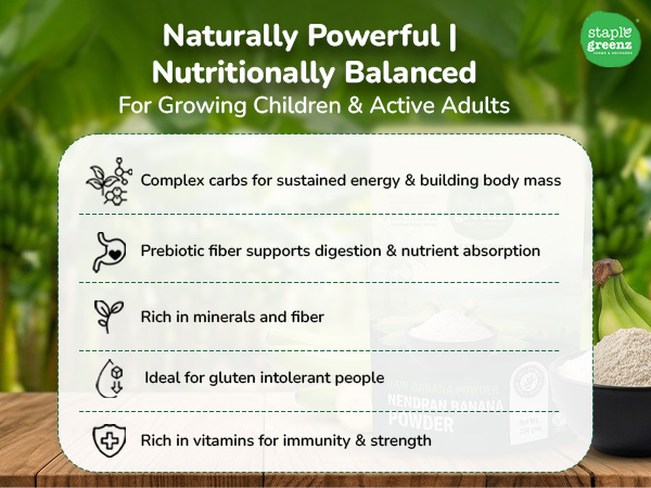 StapleGreenz Raw Nendran Banana Flour 250g|Gluten Free|No Preservatives