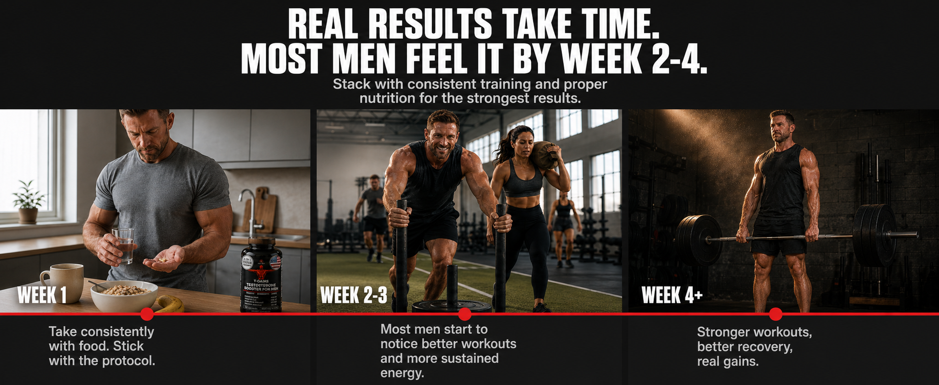Testosterone Booster for Men (120 Caps) - T-GAINS TRT Testosterone Supplement for Men - Boosts Muscle Growth, Strength, Energy & Endurance - Prime Total Test Booster & Max Anabolic Estrogen Blocker