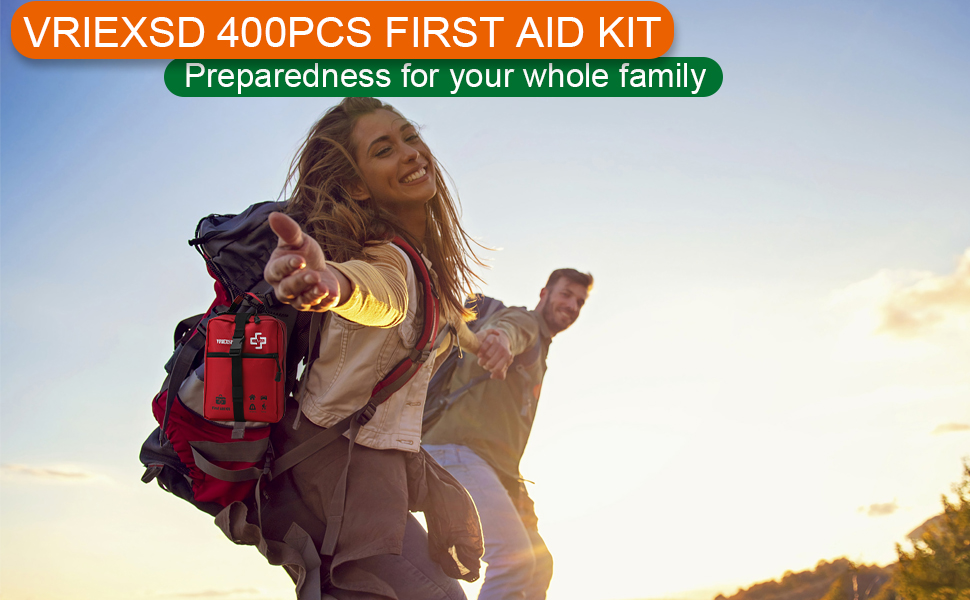VRIEXSD 400 Piece Large First Aid Kit for Home, Car, Travel, Camping,Sports