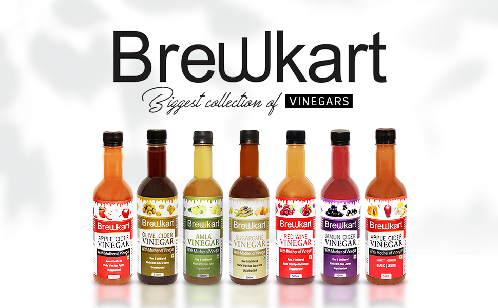 Brewkart Olive Vinegar (Jaitun Ka Sirka) with Mother 500ml – Unfiltered, Raw, Natural, Ideal for Salads & Detox