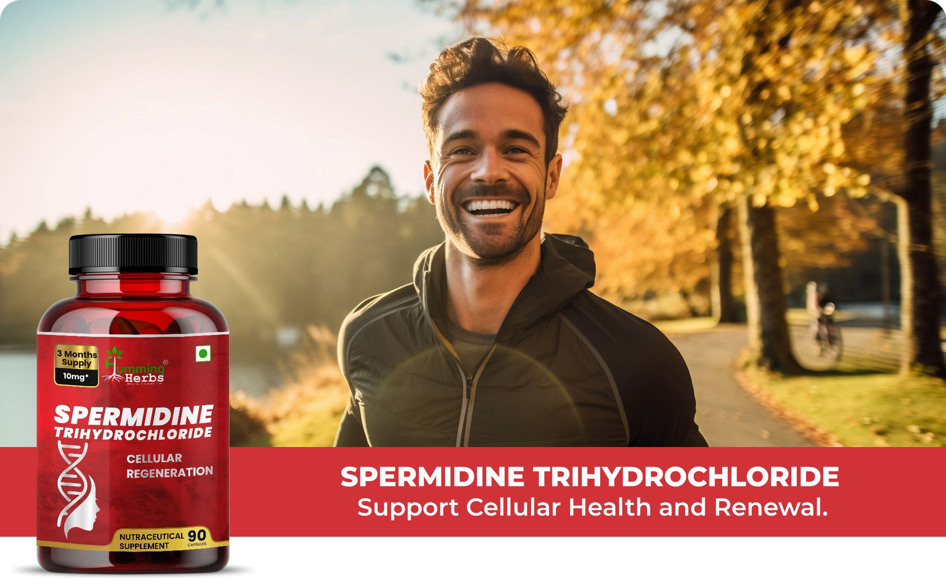 Humming Herbs Spermidine Trihydrochloride Supplement from Wheat Germ Extract | 10mg | Cellular Wellness, Vitality & Healthy Aging Support | 90 Veg Capsules