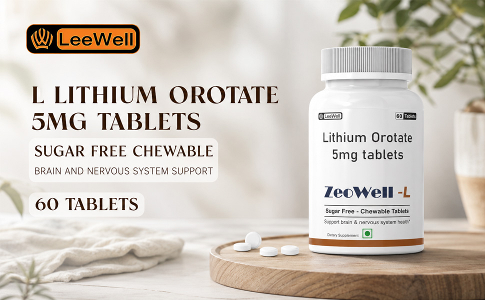 L by LeeWell Lithium Orotate 5mg Tablets, 60 Tablets