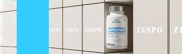 Zespo Magnesium L Threonate 2000mg Supplement, 120 Vegetarian Capsules