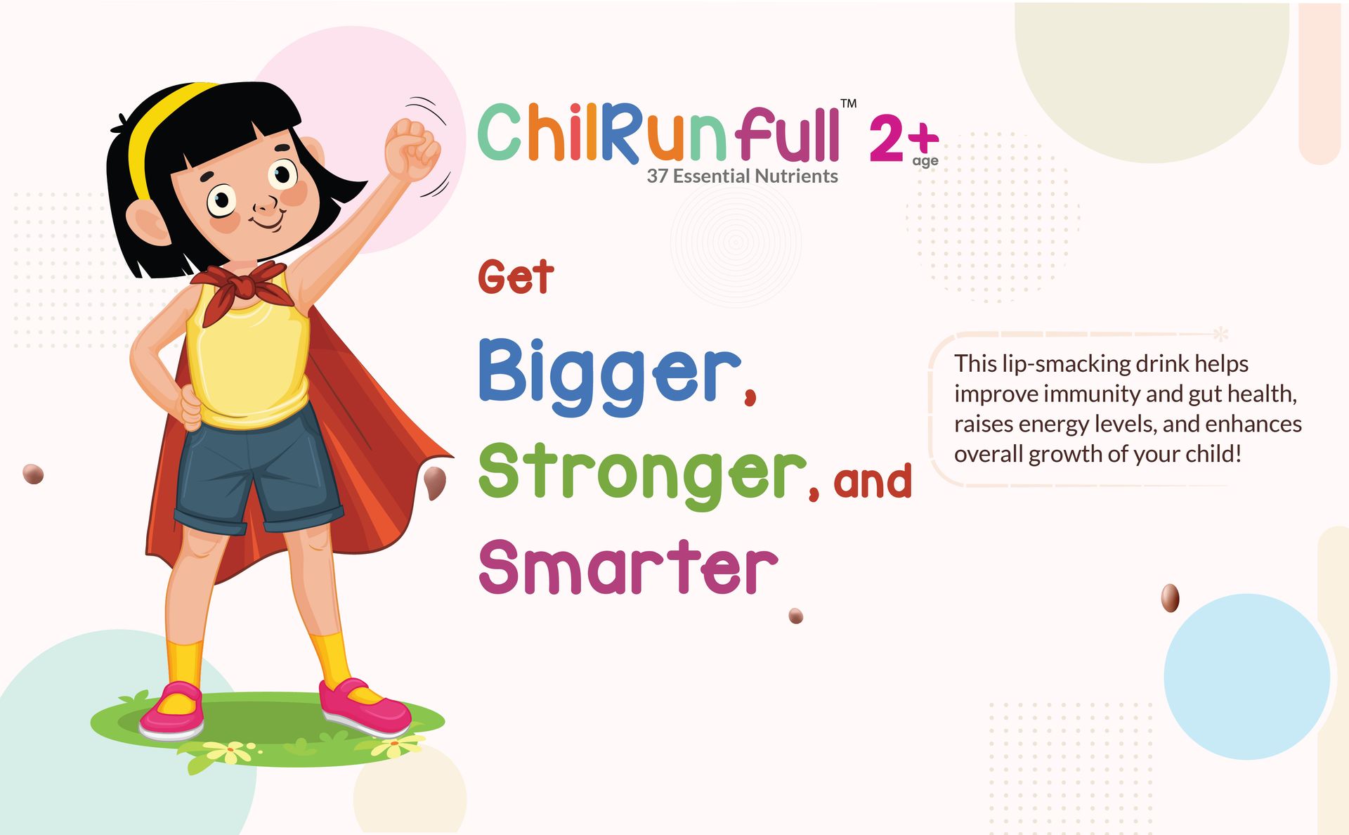 Chilrun full (Chocolate 400-grams Jar), Scientifically tested Total Nutrition for 2 Years & Above, 37 Essential Nutrients, Healthy, Energetic, and Strong