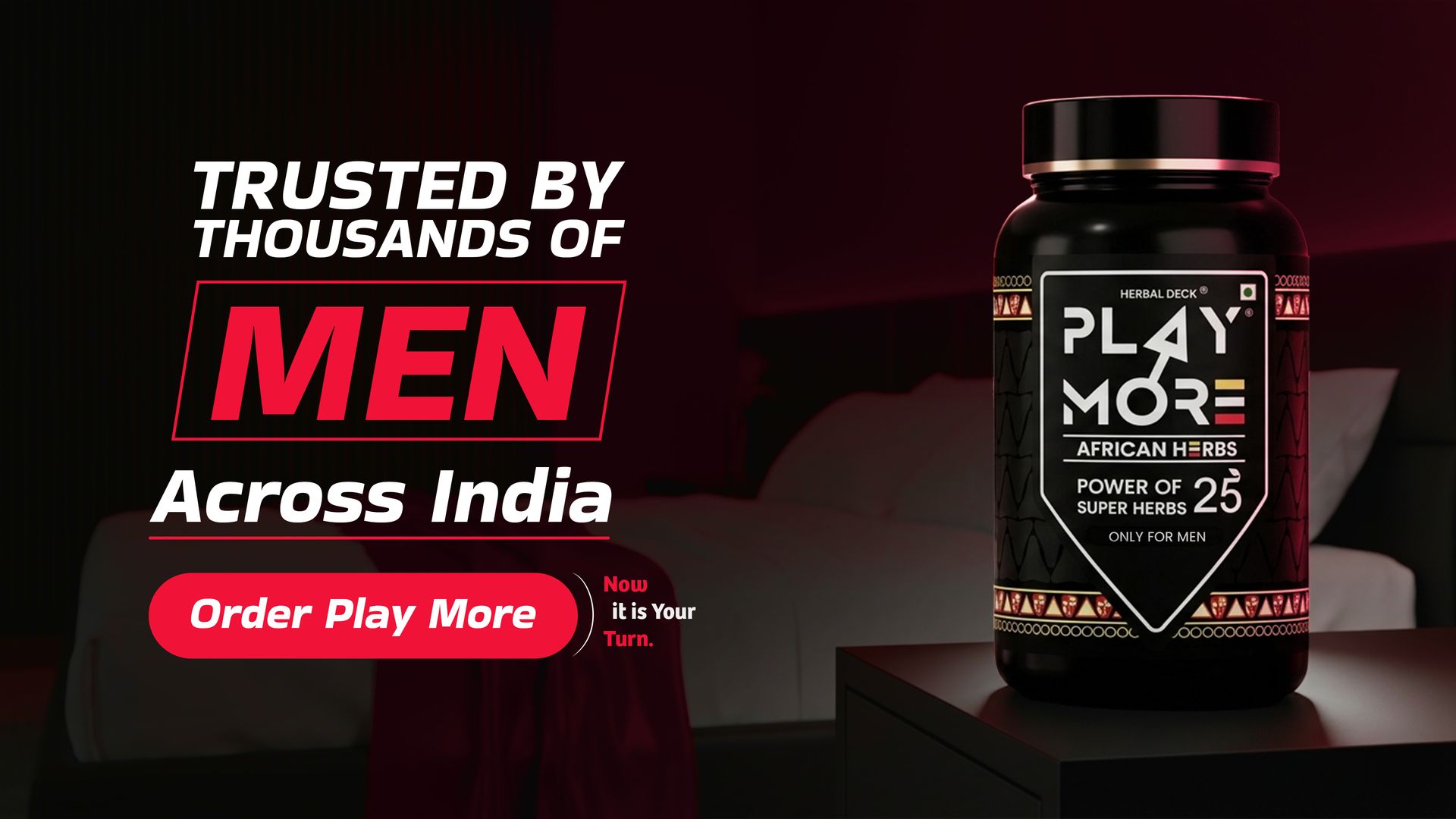 PLAY MOR African Herbs Strength Formula for Men – 150 gram | 25 Potent Herbs Including Shilajit, Musli, Kaunch Beej, Bala, Atibala & Purified Gold Ash | Daily Strength & Energy Support | 150g Powder