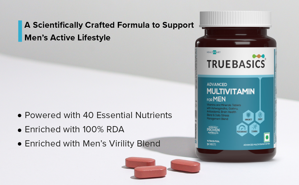 TrueBasics Advanced Multivitamin For Men, 30 Tablets