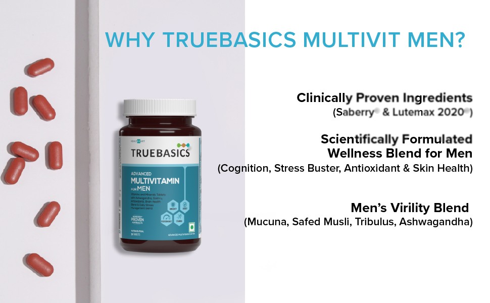 TrueBasics Advanced Multivitamin For Men, 30 Tablets