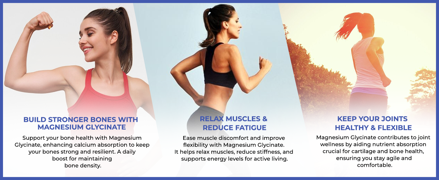 The Body Reserve Magnesium Glycinate Supplement 60 Veg Tablets, 2000mg Per Serving, High Absorption Chelated Form, helpful in Muscle & Nerve Relaxation, Better Sleep Quality for Men & Women