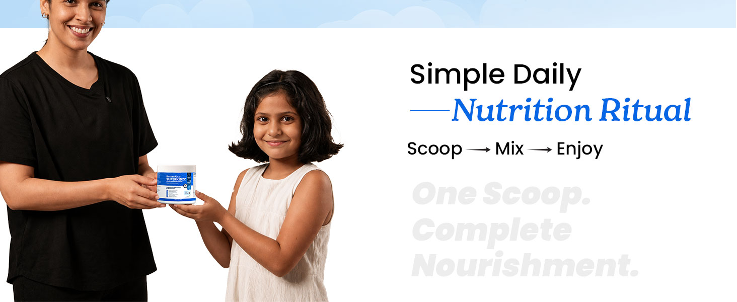 BetterAlt SuperKidzz Daily Nutrition Powder for Kids (4+ Years) | 5-Blend Formula with Colostrum, DHA, Vitamins, Minerals & Probiotics | Supports Daily Growth & Development | No Added Sugar | 100g