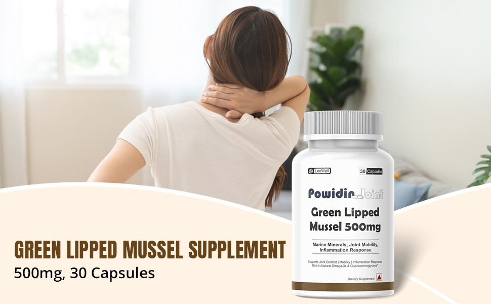 Green Lipped Mussel 500mg Supplement, 30 Capsules