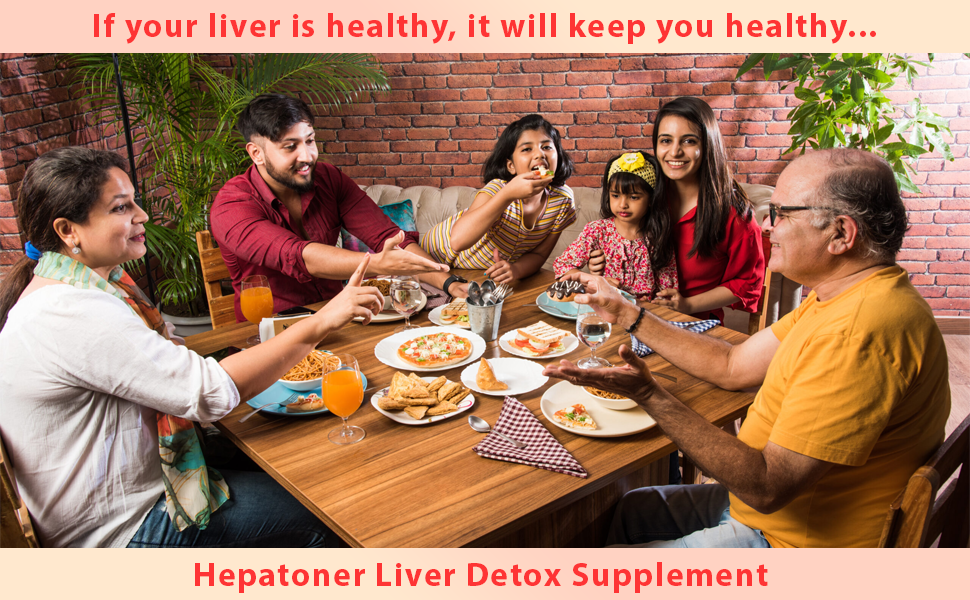 Hepatoner, Liver Detox Supplement for Fatty Liver with Milk Thistle, Punarnava, Kalmegh, Kutki, Mulethi, Bhumi Amla & Piperine - 60 Tablets