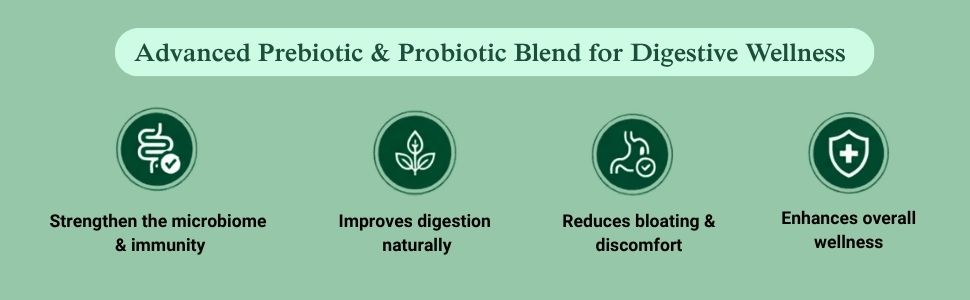 Probiotics & Prebiotics Capsules | 10 Billion CFU Multi-Strain Probiotic Supplement | Gut Health, Digestive Support & Gut Flora | Gluten Free | 120 Capsules