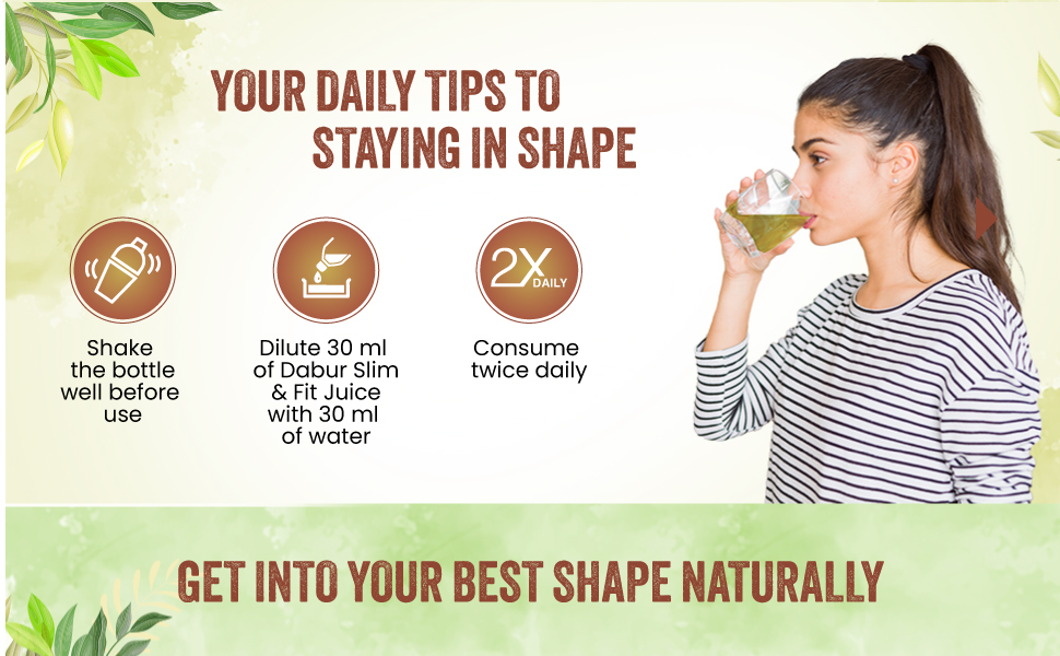 Dabur Slim & Fit Juice - 1L | 100% Natural & Ayurvedic | No Artificial Colours, Sugars & Flavours | Healthy Weight Management |Helps Boost Metabolism