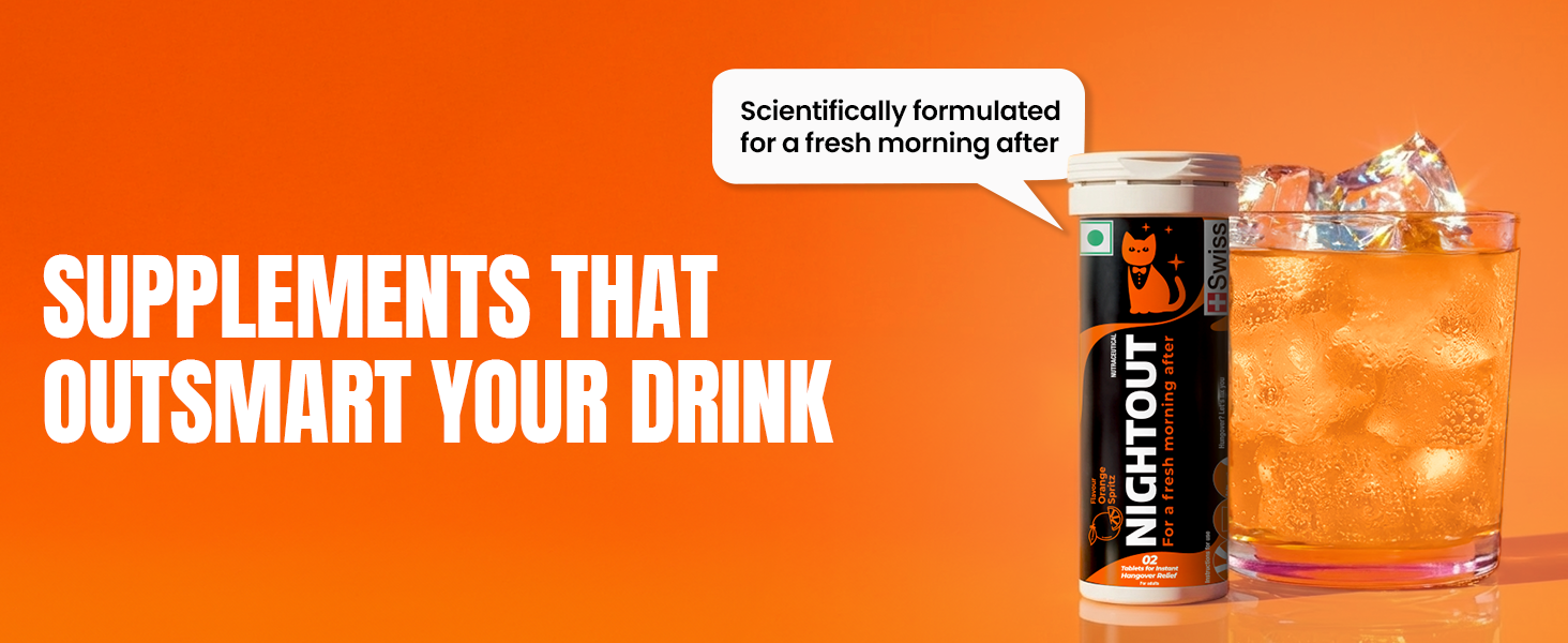 Fast&Up NightOut | 10 Effervescent tabs | Instant Hangover Relief | Helps detoxify liver | Rapid hydration & energy | Helps prevent Hangover | Zero sugar | Fizzy lemon flavour