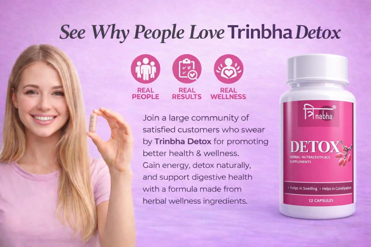 Detox Tablets - 60 Tablets | Herbal Liver Cleanse & Gut Support | Ayurvedic Natural Detox Supplement | Boosts Digestion, Immunity & Energy | Men & Women | Made in India