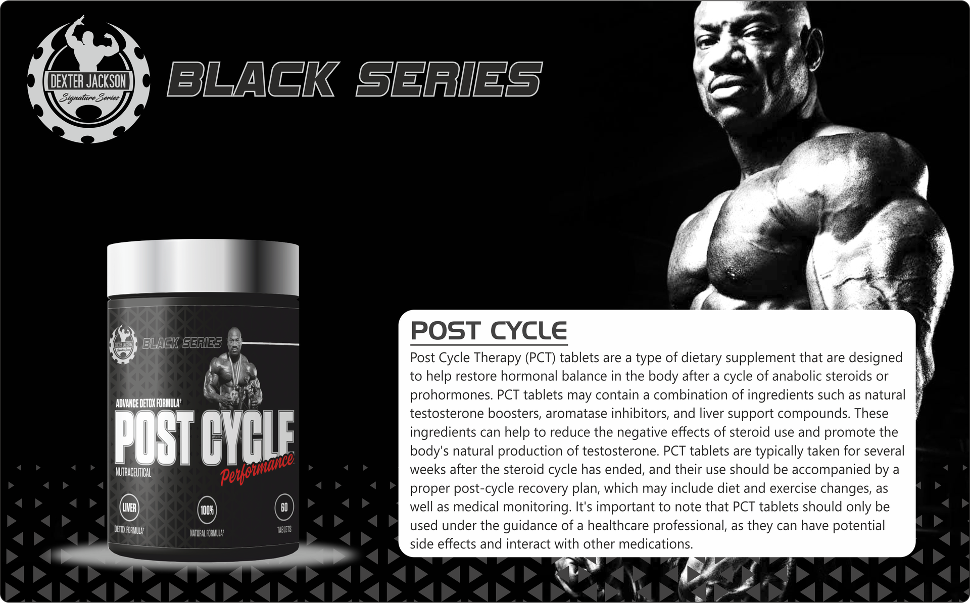 Dexter Jackson Black Series Post Cycle Performance | Advance Detox Formula| 60 Tablet