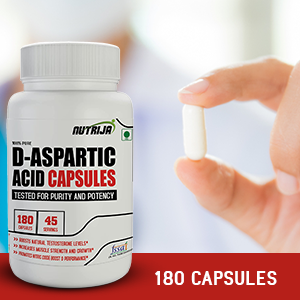 NutriJa D-Aspartic Acid (DAA) Supplement - 180 Capsules