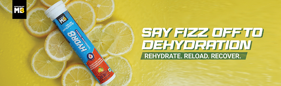 MuscleBlaze Fuel One Sports Hydr8, Lemon, 20 Effervescent Tablets