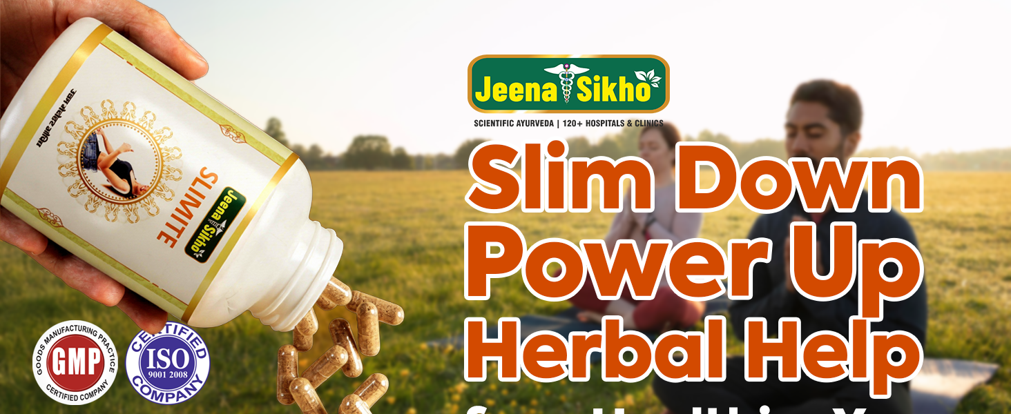 Jeena Sikho Slimite | Ayurvedic Supplement For Gut Health And Burns Calories | Naturally Blended With Harar, Ajwain, And Chitrak Mool | Herbal Remedy To Improve Metabolism, 60 Capsules