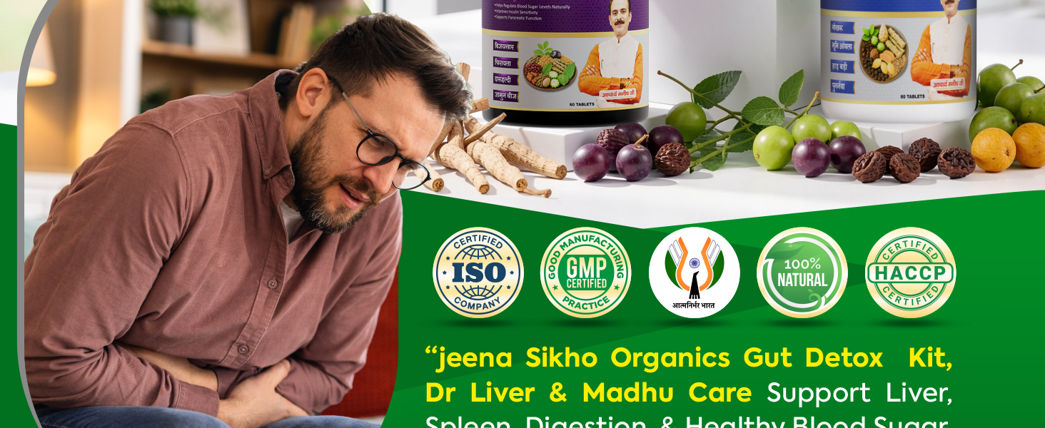 Gut Detox Kit with Liv & Sugar Balance Combo | Pet Yakrit Pleeha Kit + Dr. Liver + Shuddhi Dr. Madhu Care | With Amla, Giloy, & Gudmar | For Digestion, Metabolism & Liver Health
