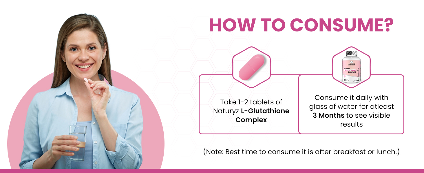 NATURYZ High Potency L-Glutathione 1000mg per serving Glow Supplement for Women & Men | Highest 11 Nutrients | Skin Peptide Complex for Depigmentation | Antioxidant Blend | Glutathione Builder for Radiant & Brightening Skin - 50 Tablets