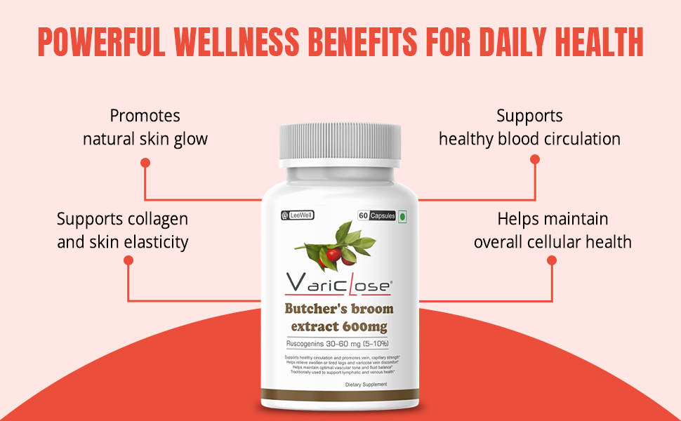 (LeeWell) Wild Strawberry Fruit Extract powder Supplement, Natural Source of fisetin Antioxidant, For Skin and Vascular Health- 60 Capsules