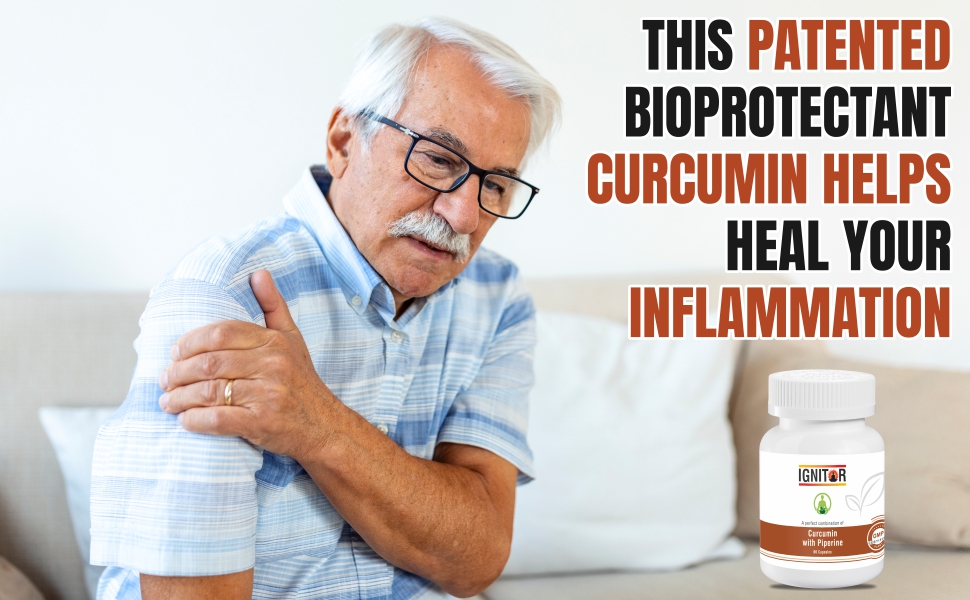 IGNITOR Curcumin with Piperine Capsules Antiinflamatory Supplements Antioxidant Capsules For Men Women 60 Capsules