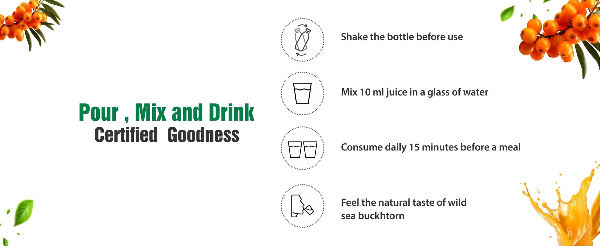 Biosash Sea Buckthorn DIABO Juice 750ml | From Certified Organic Berries, Cold-Pressed | Rich in Omega 3 6 7 9, Vitamins & Antioxidants | Herbal extracts for Sugar control | No Added | 150 Serves