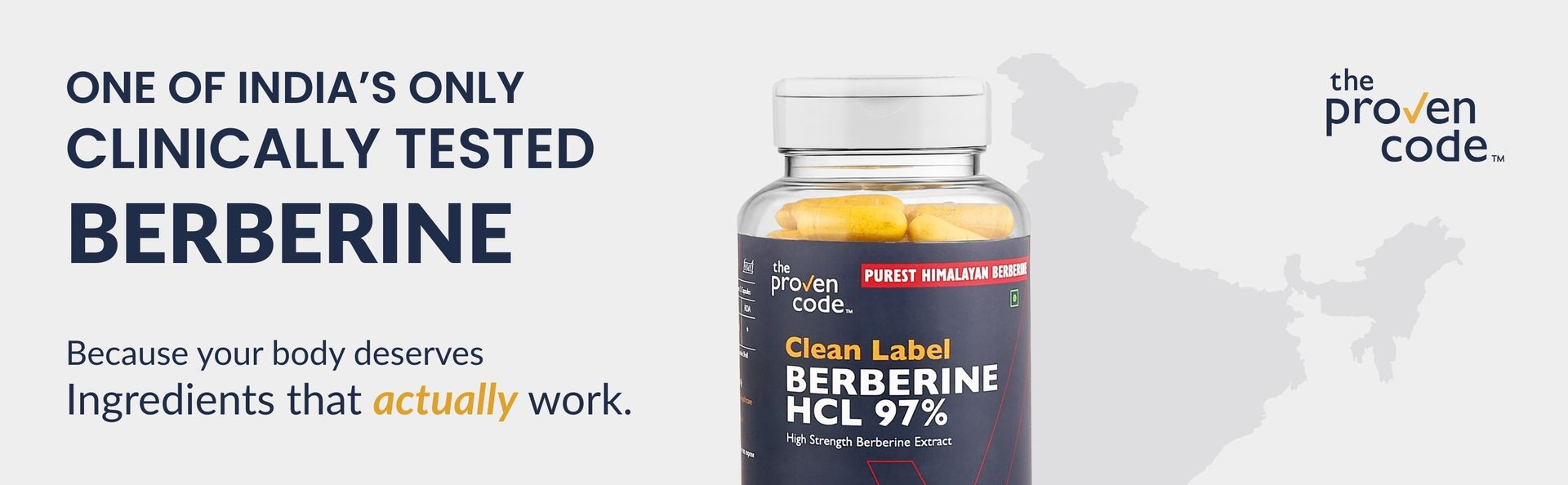 Clean Label Berberine HCl 97% | C-14 Tested Natural Origin | Studied Strength Berberine Supplements 1000mg - Support Blood Sugar, Lower Cholesterol, PCOS supplements - 60 Capsules
