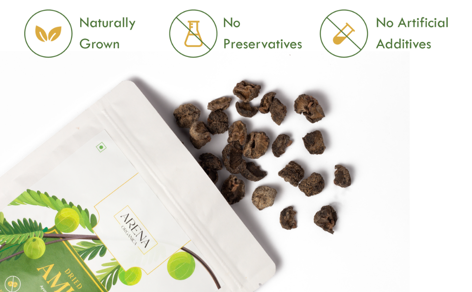 Arena Organica Dried Amla (Aavla/Awla) - 450g | No Added Sugar, No Salt, No Preservatives | Pesticide-Free Native Indian Gooseberry | High Vitamin-C | Dry Amla for Eating, Hair, Skin & Immunity