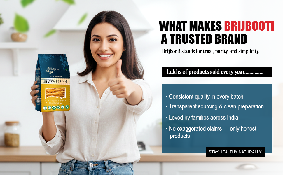 BrijBooti Shatavari Root 200 Gr Raw Indian Asparagus Racemosus Yellow Shatawar satawari Pure Yellow Root - Natural Satavar | FSSAI, GMP, ISO Certified