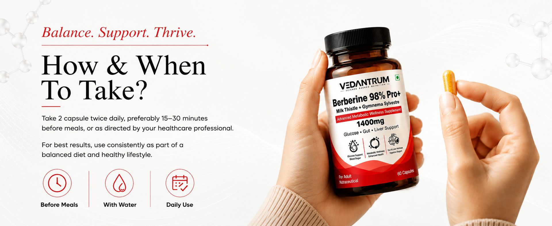 Berberine Supplement 98% Pro+ Blood Sugar Support | 1400mg Advanced Metabolic Health Formula | Supports Healthy Glucose Metabolism, Insulin Sensitivity & Lipid Metabolism | 60 Capsules