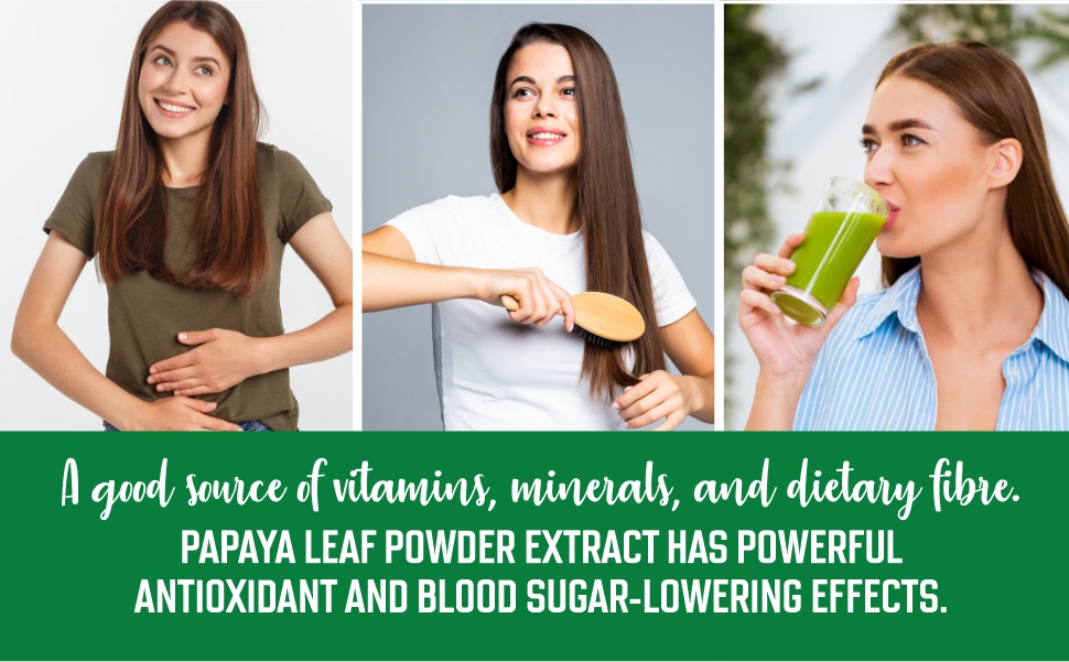 NeutraVed Papaya Leaf Powder I Supports Healthy Blood Platelets & Digestion I Herbal Supplement for Normal Blood Sugar Levels Natural and Pure Carica Leaves for Skin Face Pack & Eating - 100g